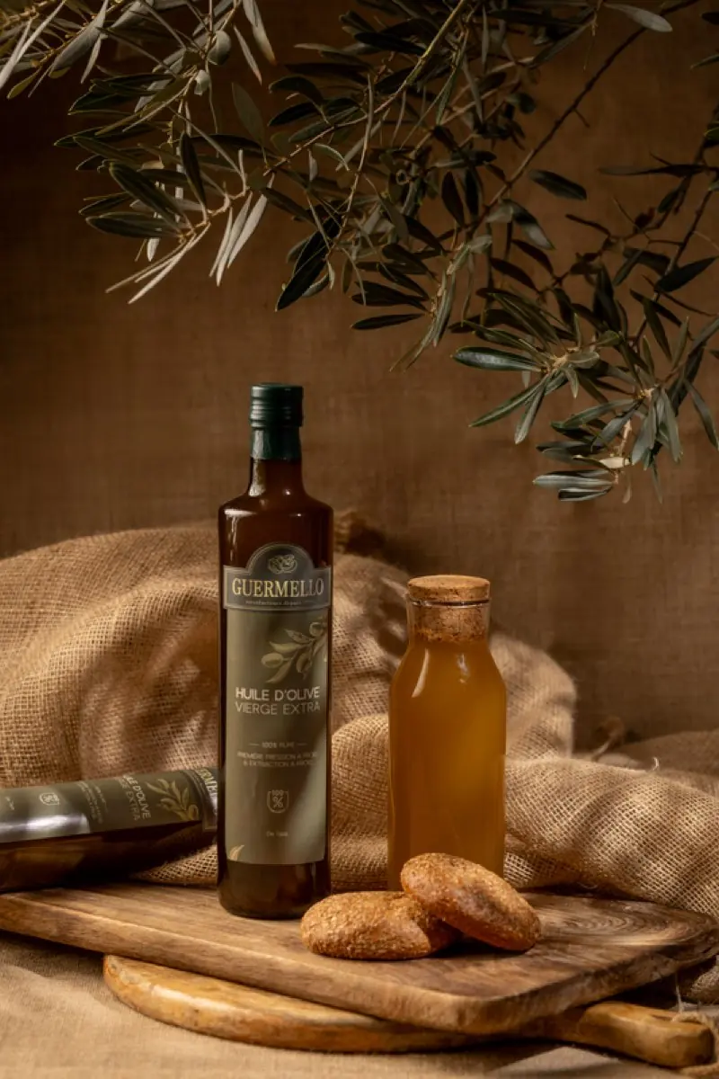 Huile d'Olive Extra Vierge - زيت زيتون بكر ممتاز — fruits secs Guermello