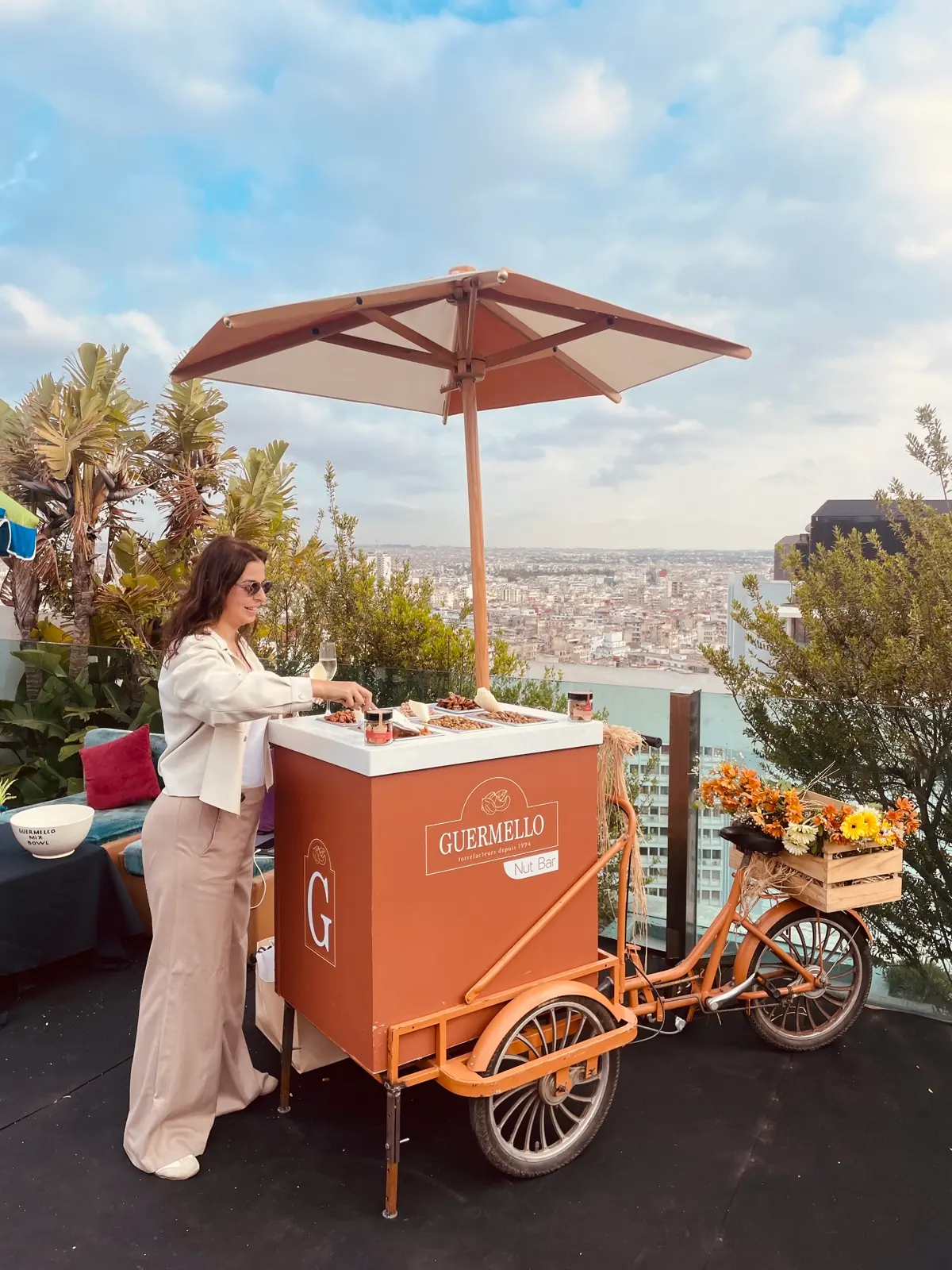The Guermello mobile nut bar at an event